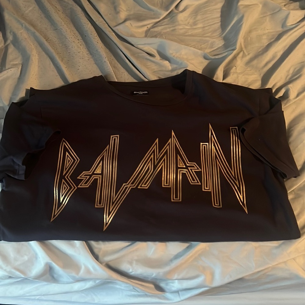 Balmain short sleeve shirt color dark blue brand new size medium
